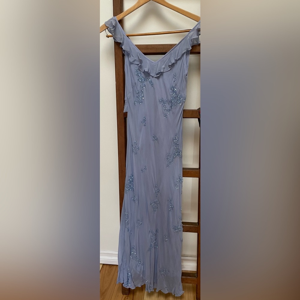 MaJick | Blue beaded Floral Maxi Dress
